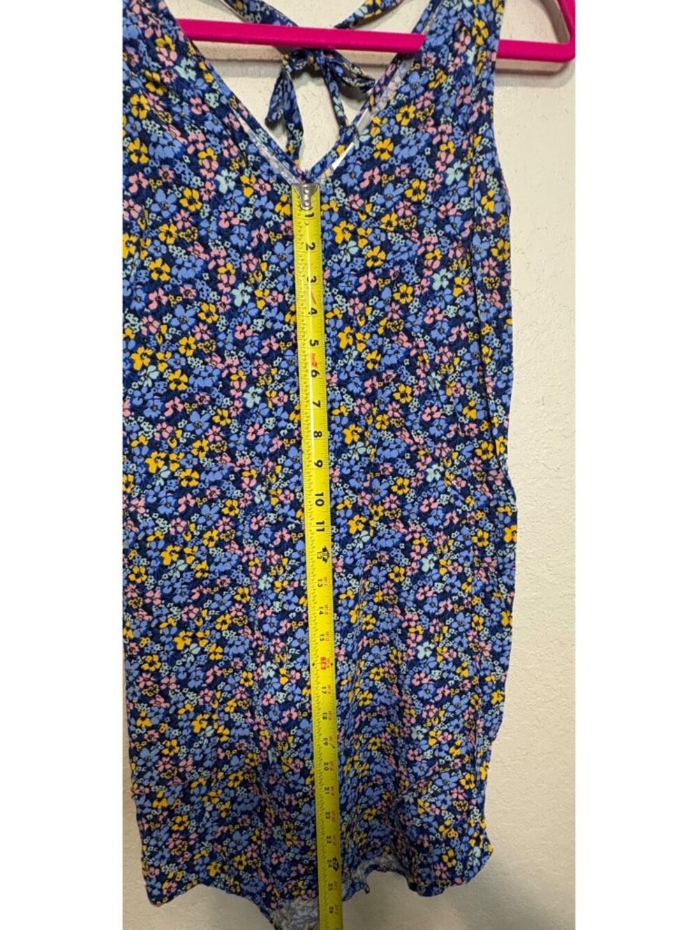 Gap Womens XS Floral Sleeveless Dress With Tie Back Blue Yellow Pink Lightweight - Picture 11 of 11